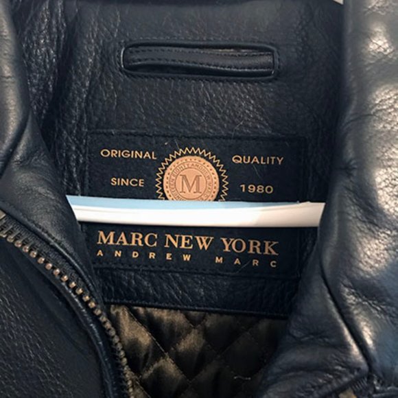 Men's Black Leather Bomber Jacket - Picture 2 of 4